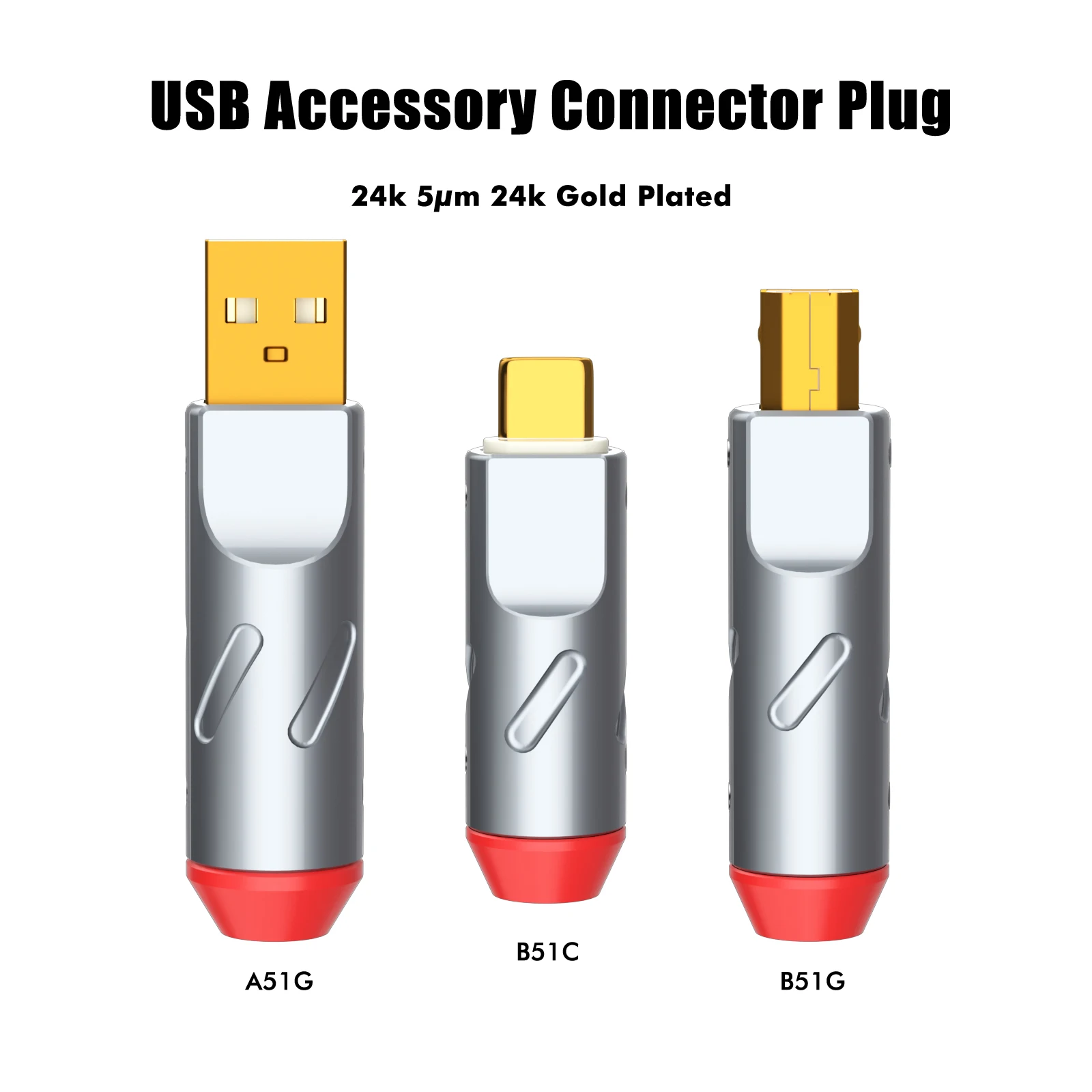 HI-END USB2.0 OTG USB Plug Connector Type A B C HiFi DIY DAC USB Cable 24K Gold Plated Bronze B51 A51