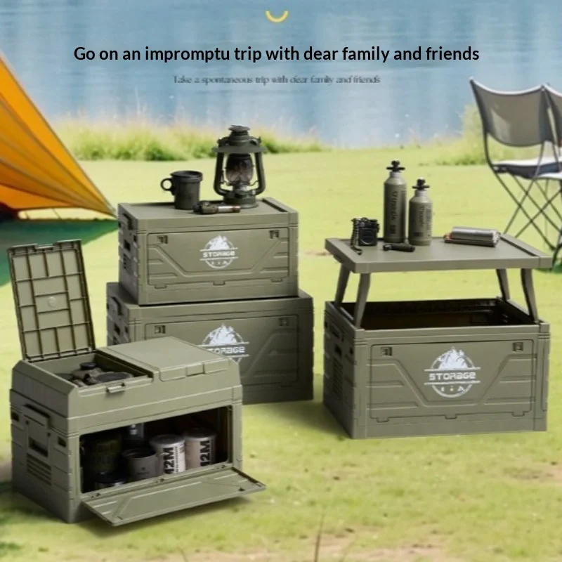 

Collapsible Car Trunk Organizer Heavy Duty Storage Box Large Capacity Multi Compartment Camping Picnic Foldout Table Cajas