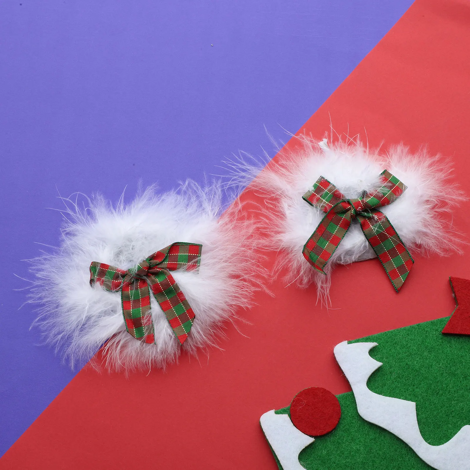 1 Pair Xmas Nipple Covers Christmas Pasties Self-Adhesive Plush Feather Plaid Bow Bells Decor Breast Stickers Dating Night Gifts