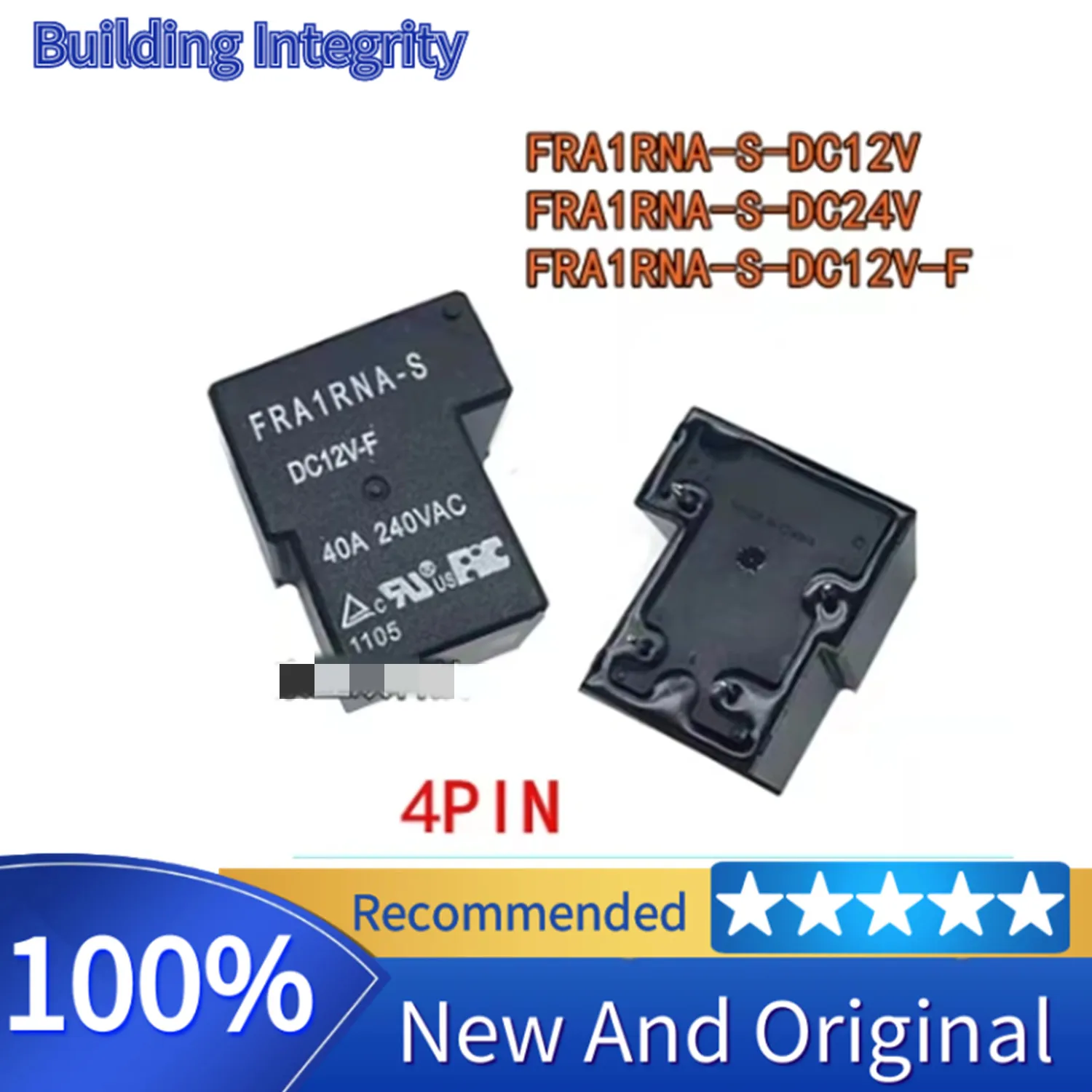 5PCS/LOT 100%Original New Relay FRA1RNA-S-DC12V FRA1RNA-S-DC24V FRA1RNA-S-DC12V-F FRA1RNA S DC12V FRA1RNA-S 240VAC 40A 4PIN