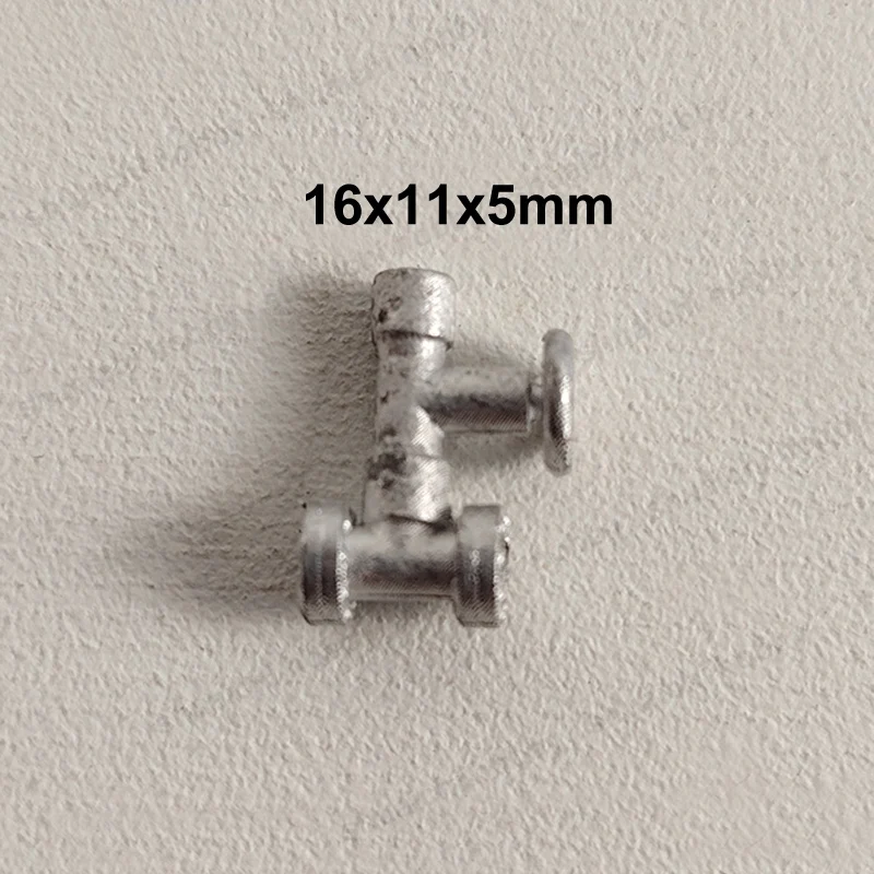 5PCS Miniature Pipeline Valve Kit Zinc Alloy Simulated Three-way Valve 16x11x5mm Uncolored Diorama Accessory for Model Ship Boat