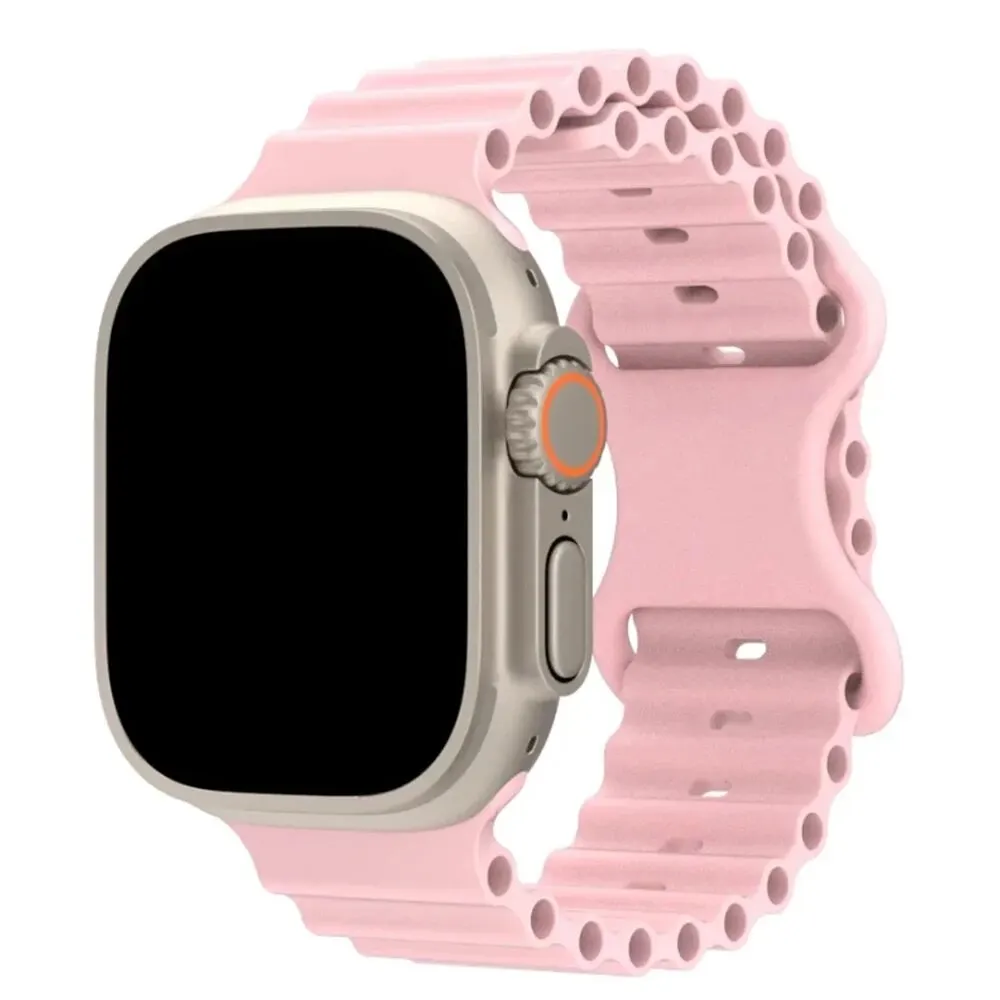 Ocean siliconen bandje voor Apple Watch Ultra 3 2 1 49mm ademende armband polsband serie 9 8 7 6 5 4 SE 45mm 44mm 42mm bandjes