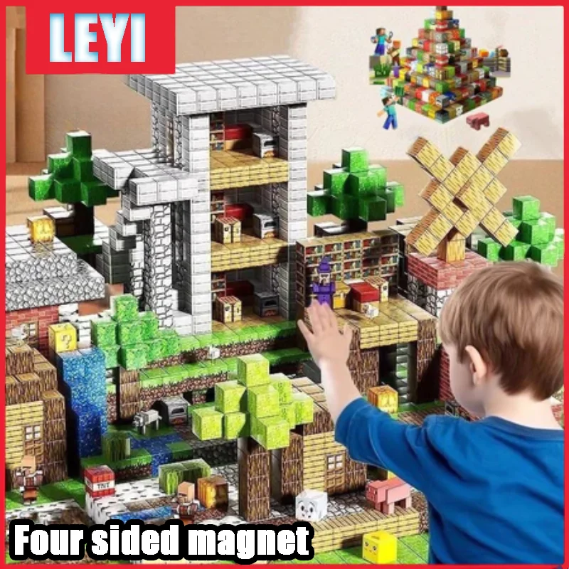 

Magnetic Building Block Magnet Cube Mine World Set for Boy Girl Kid Age 3+ DIY Model Children STEM Sensory Toy Christmas Gift
