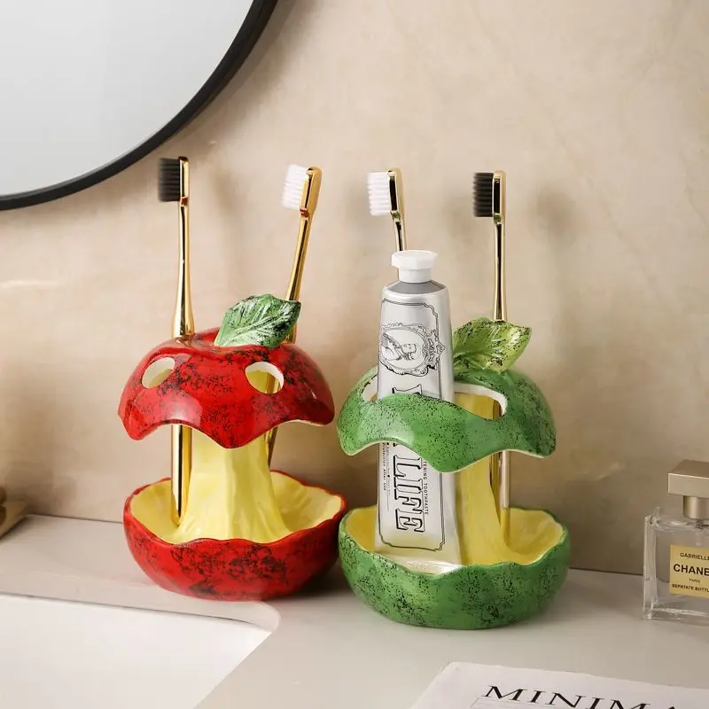 

Стеллаж для хранения электрических зубных щеток и зубной пасты в ванной комнате Керамический умывальник для ванной Стеллаж для хранения зубов