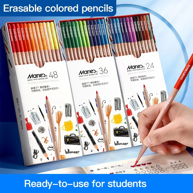 

24/36/48pcs Erasable Colored Pencils for Students Artists Art Drawing Coloring School Supplies Erasable Colorful Pen Stationery
