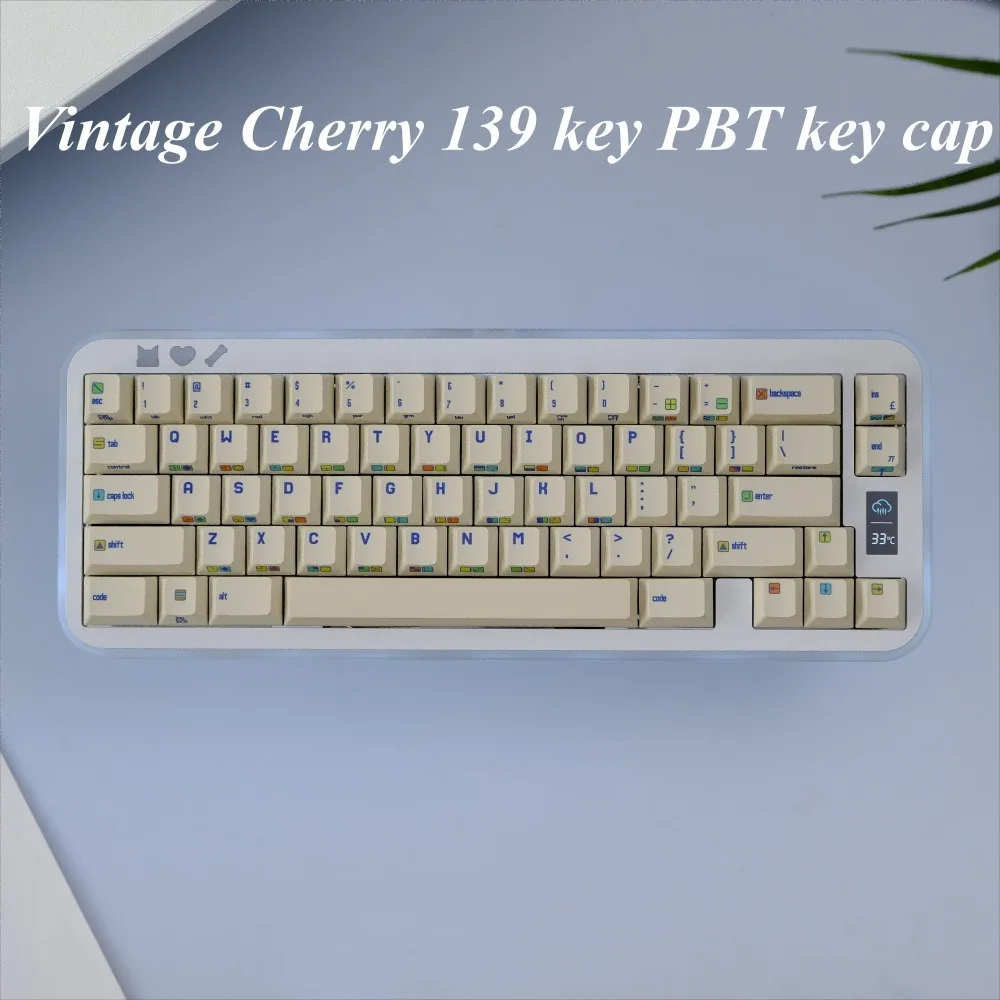 139 Keys, Retro Side Engraved, Keycaps, Sublimated PBT Cherry, Keycaps, Mechanical Keyboard for Gateron Cherry MX Switch