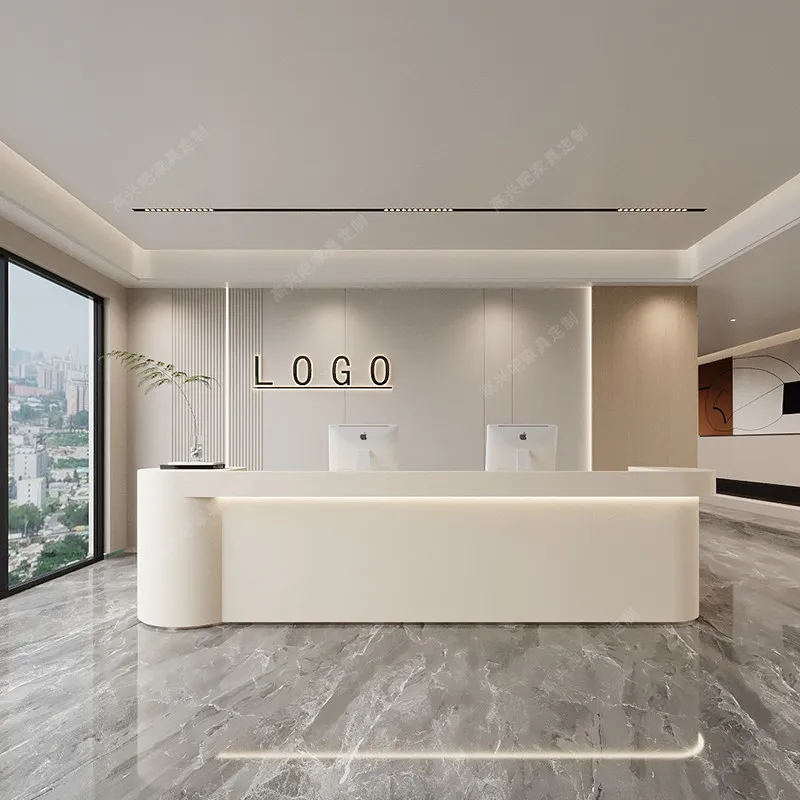 Industrial High-end Reception Desks Modern Design Service Counter Reception Desks Office Elegant Scrivania Industrial Furniture