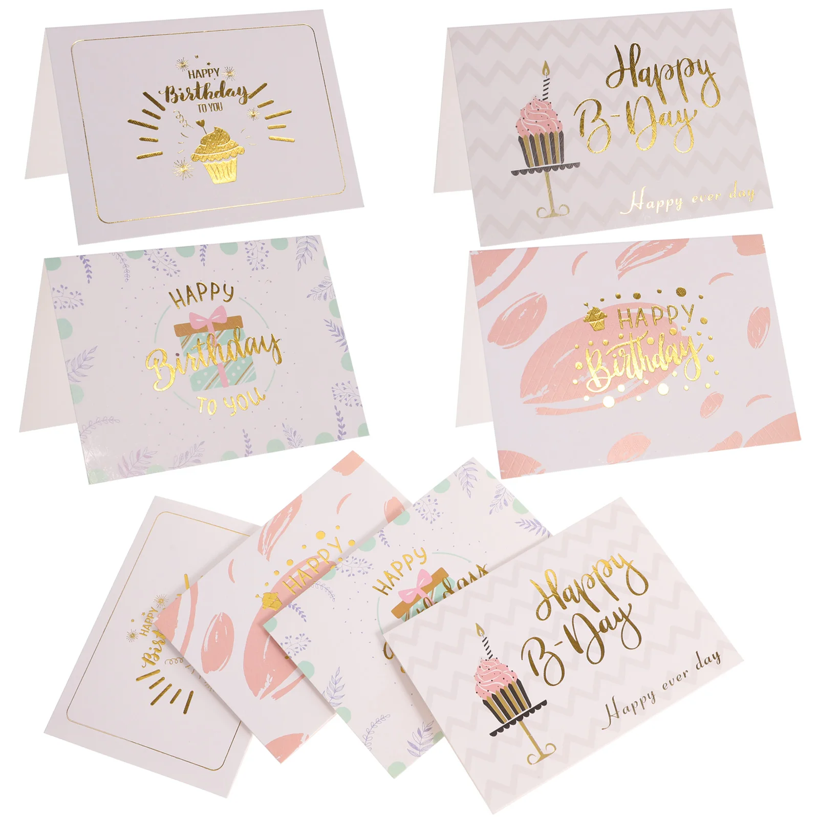 

40pcs Birthday Cards Exquisite Greeting Cards with Envelope for Happy Birthday Party Child Assorted Decorative Gifts