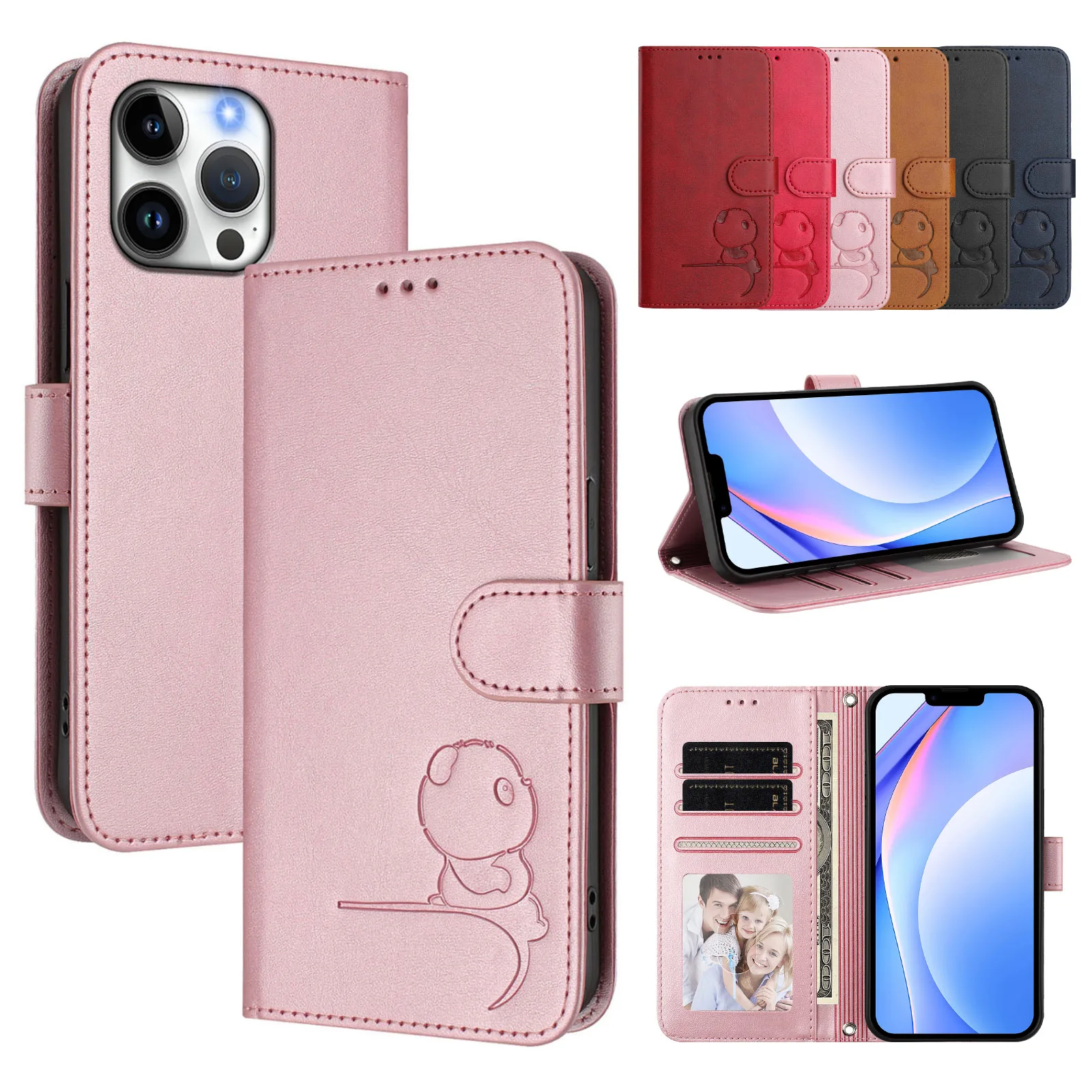 Funda con tapa de Panda para Wiko T60 T20, Funda de cuero de lujo con bloqueo RFID, Funda tipo libro con 3 ranuras para tarjetas, Funda para Wiko T60 T20