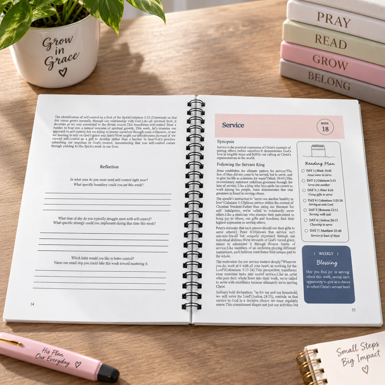 The Bible in 52 Weeks for Women Spiral Bible Study Guide with Prayer Pages Reflection Prompts and Weekly Devotionals