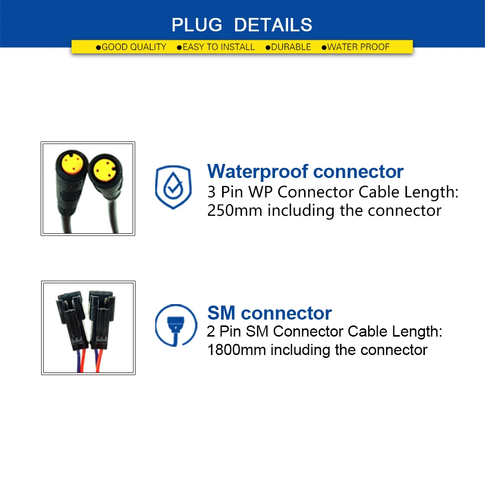 WUXING-palanca de freno para bicicleta eléctrica, accesorios de freno para e-scooter, enchufe de conector SM impermeable, 115PDD 47PDD