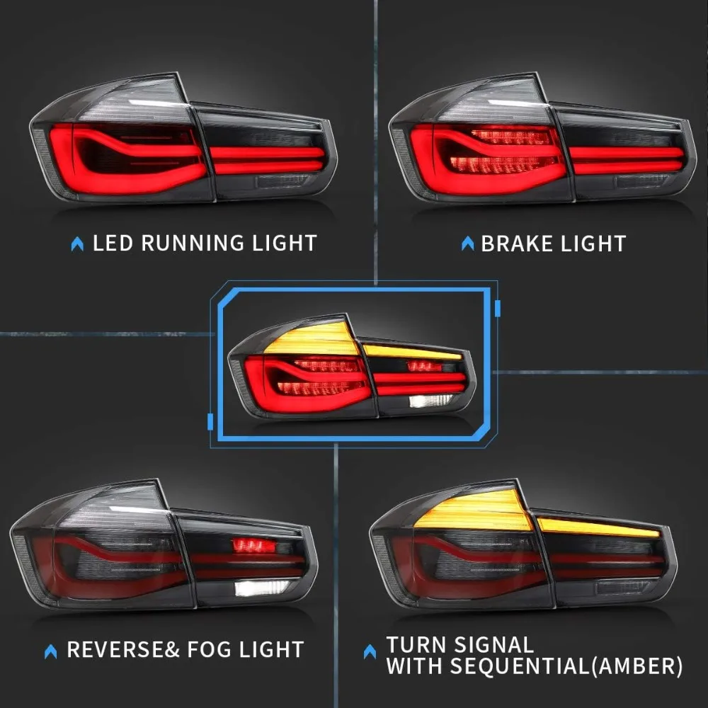 Led Tail Lights Compatible  Amber Switchback Turn Signals (Smoke Styles)