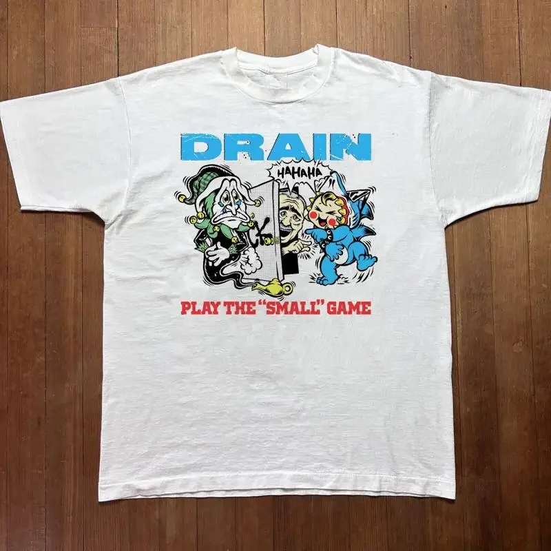 Футболка Drain Band Play The Small Game, белая, хлопок, все размеры, BT422