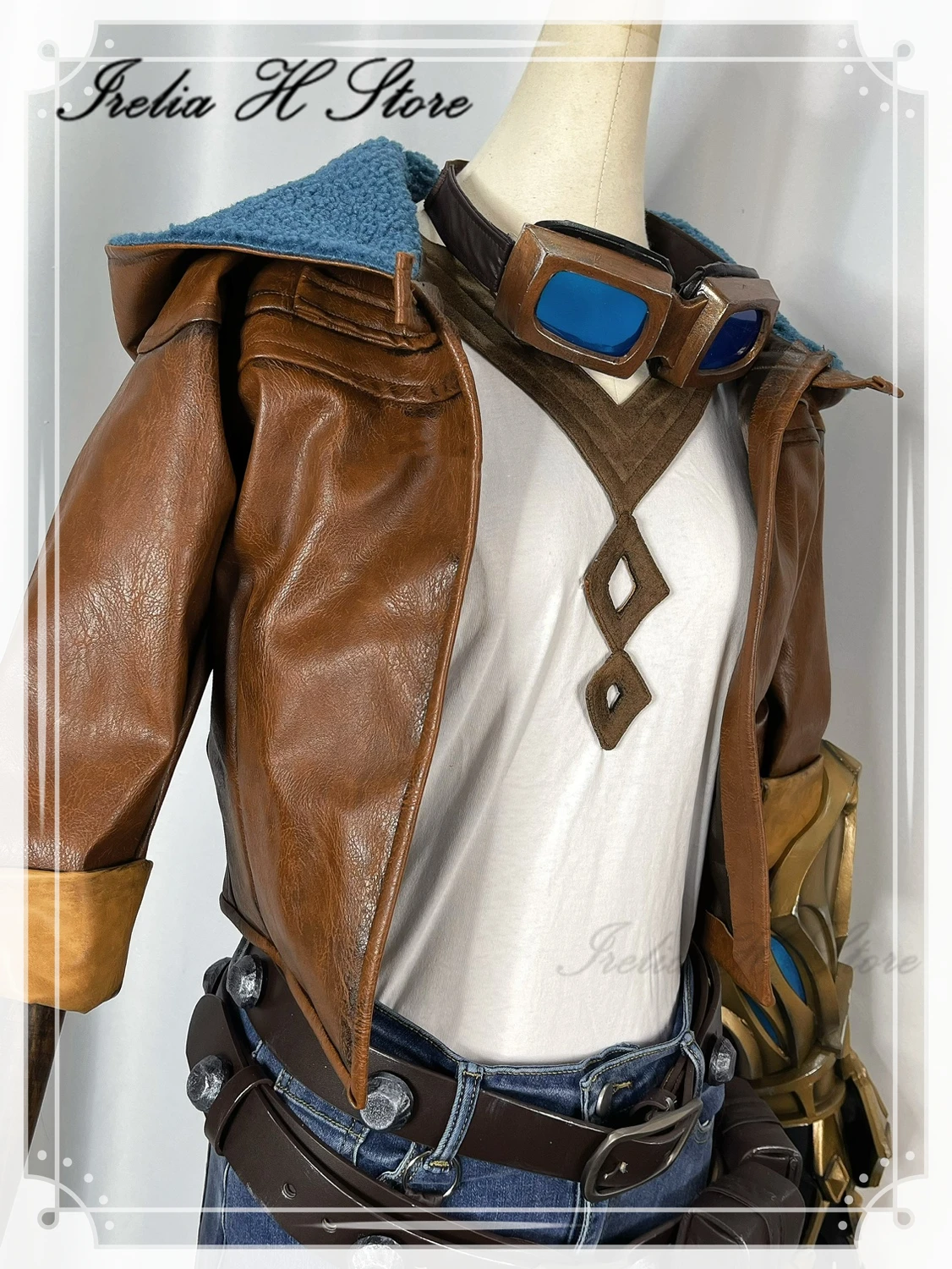 

Irelia H Store Custom size made Ezreal LOL the Prodigal Explorer Ezreal Cosplay Costume jacket props shoes