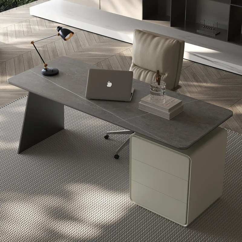 Italian Minimalist Slate Office Desks Modern Study Writing Desk High-end Computer Table Home Escritorios Para Computadora
