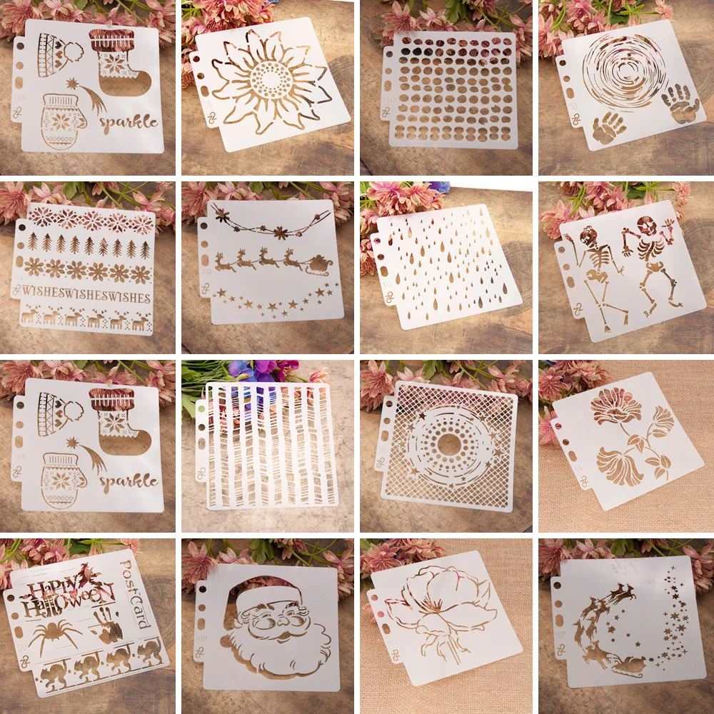 Stencils for Painting Reusable Samll Stencils for Crafts on Fabric Wood Wall Rock and Other Home Decor, Flower Stencils