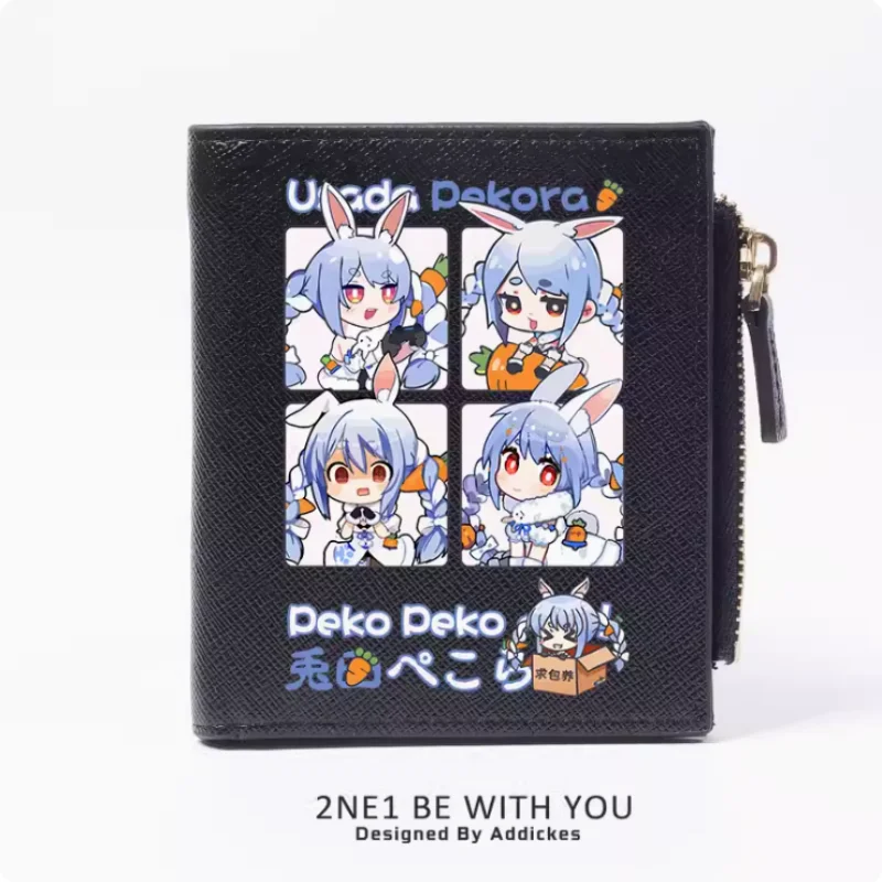 Anime Usada Pekora Hololive Zipper Wallet Fold Bag Multi Card  Coin Pocket Holder Fashion Kids Wallets Gift