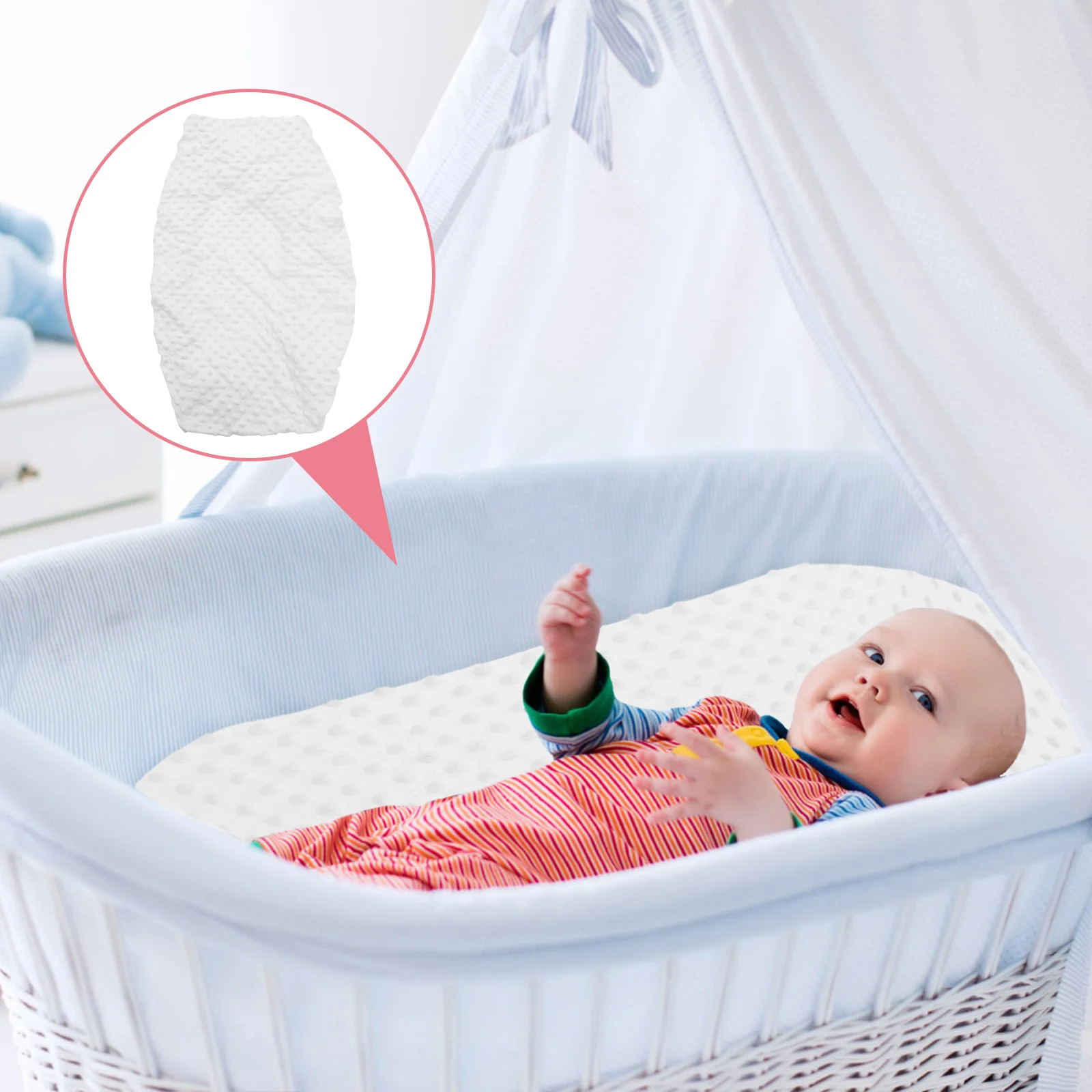 

Baby Bed Fitted Sheet Bassinet Nursing Pad Protector Cradle Mattress Cover Pink Sheets For Baby Boy Girl Matching