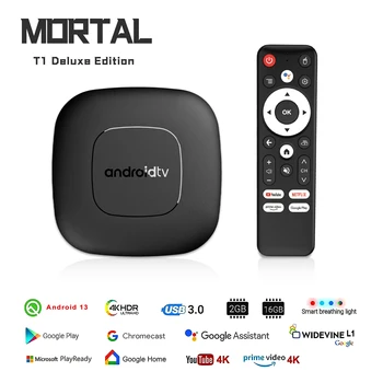 글로벌 버전 Mordal T1 스마트 스트리밍 미디어 플레이어 TV Box Allwinnerh313 Android13 2.4G & 5G WiFi 4KBluetooth Google Assistant Best5 글로벌 버전 Mordal T1 스마트 스트리밍 미디어 플레이어 TV Box Allwinnerh313 Android13 2.4G & 5G WiFi 4KBluetooth Google Assistant Best5