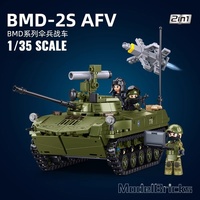 Sluban 530PCS BMD-2S Parachute Fighting Vehicle Building Blocks Army Military Model Bricks Educational Toys for Children