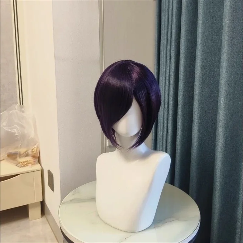 애니메이션 도쿄 구울 토우카 키리시마 코스프레 가발 짧은 보라색 머리 할로윈 여성 남성 고열 저항 합성 가발 소품