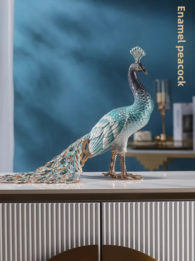L7-10  enamel peacock ornament home living room entrance decoration housewarming gift