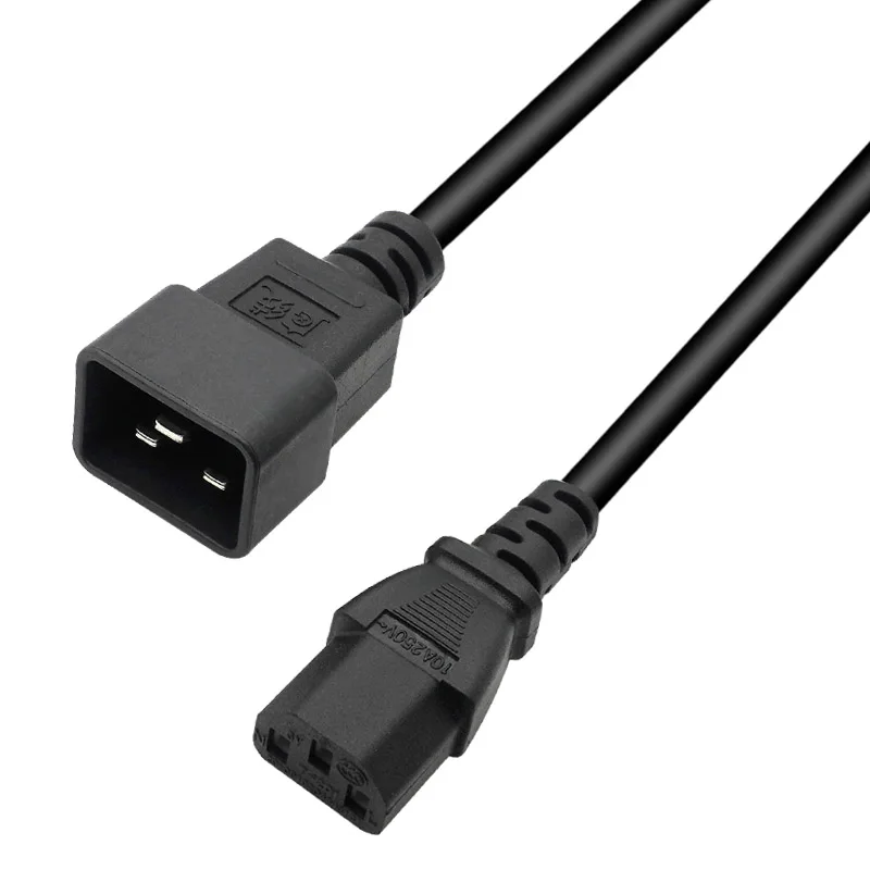 

C20-C13 IEC320 C20 AC Power Extension Cord Cable 3Pin Male Plug to C13 Female Socket 1.8M PDU Distribution Converter