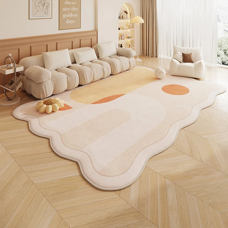 VIKAMA Dopamine Patchwork Imitation Cashmere Rug Comfort Washable Living Room Sofa Rug Bedroom Rug Recliner Chair Rug Home Decor