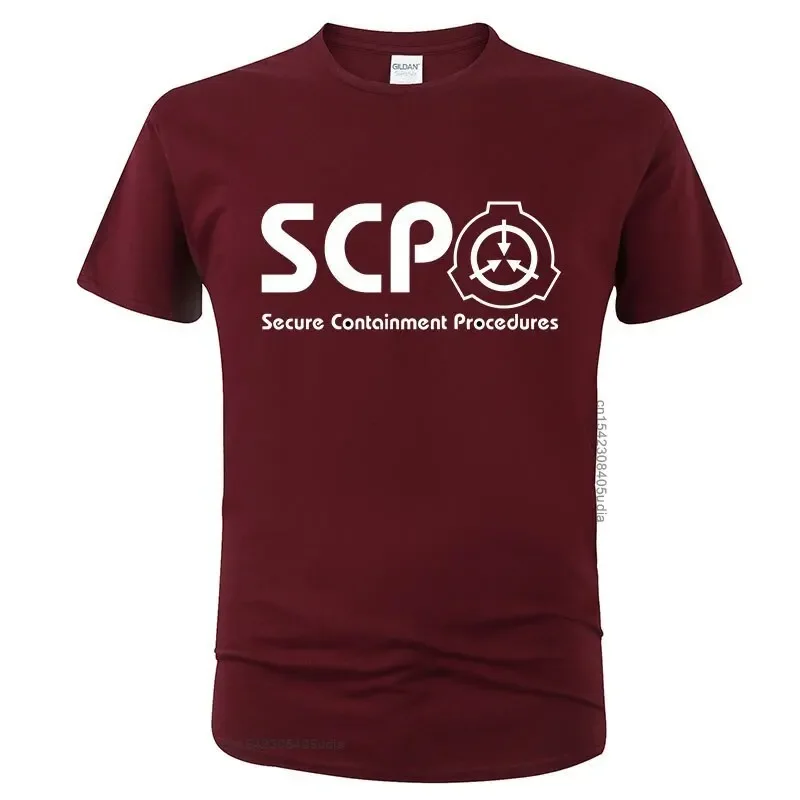

Летняя Повседневная футболка, крутая футболка, футболка Scp Foundation для мужчин и женщин, хлопковые футболки с коротким рукавом и защитой от надписи