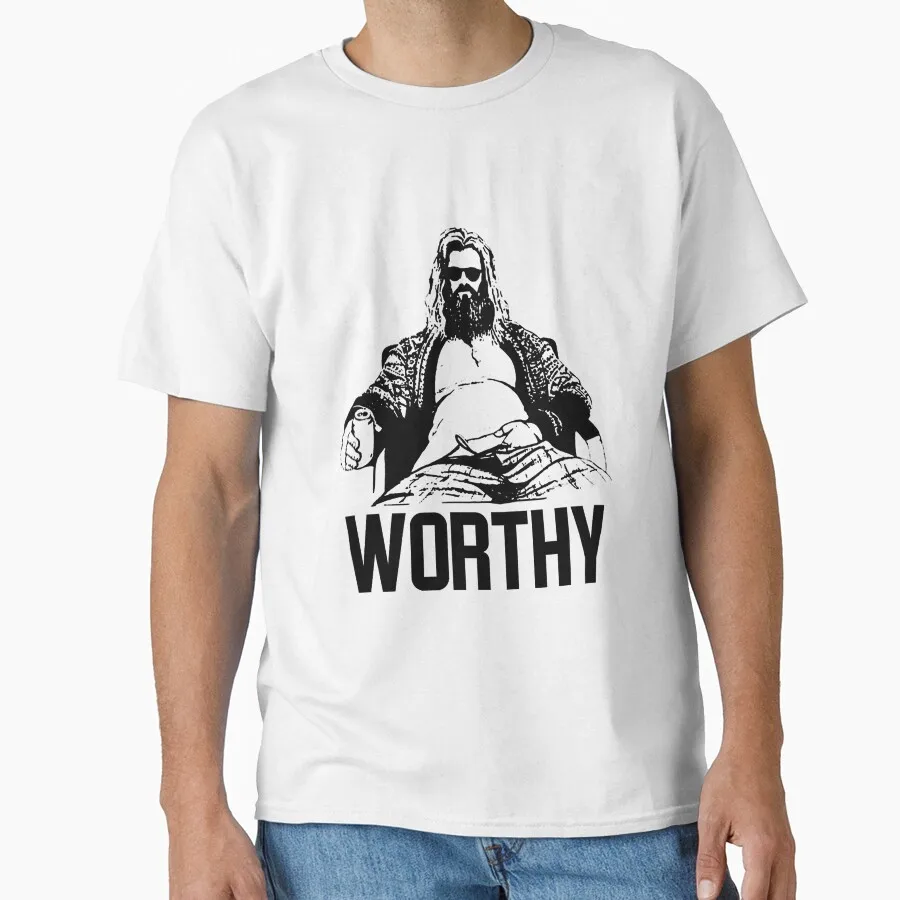 

I'm Still Worthy Fat Thor Funny Endgame Odinson Chubby Humor Avengers Beer gift T-shirt for men large size tee Adult Tops S-6XL