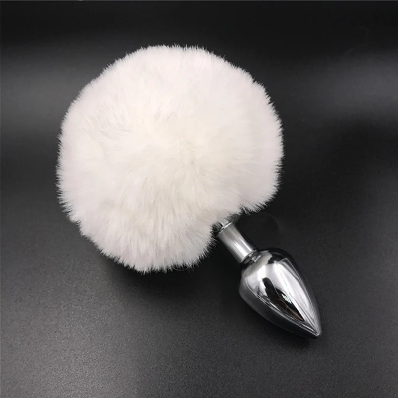 Mini Bunny Tail Butt Plug Cosplay Anal Beads Metal Butt Plug BDSM Beginner Anal Plug Massage Balls Sex Toys for Men Women