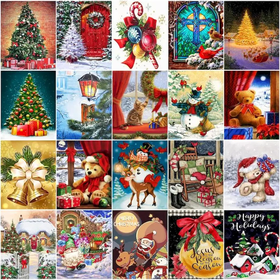 

GATYZTORY Diy Oil Painting By Numbers Drawing Christmas gift Handmade Crafts Supplies Adults Color Markers Acrylic Paints Kits
