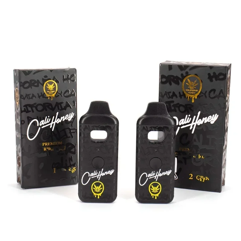 5 Stück California Honey Cali Honey wiederaufladbare Vape-Stift-Sets, 1 ml, 2 ml, Keramikspule, leer, Ecig 380 mAh, Verdampferstift für dickes Öl
