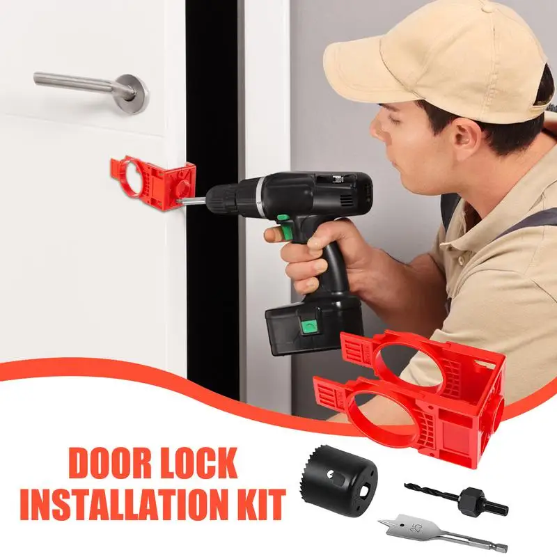 Door Hinge Jig Door Knob Hole Saw Kit Sliding Hardware For House Cabinet Car Installation Window Entry Garage Repair