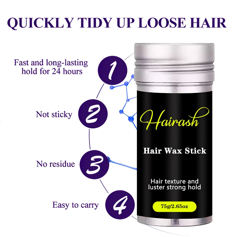 Broken Hair Artifact Hair Wax Stick Gel Cream Styling Hair No Residue Styling Baby Hair Women Styling 75g Hair Wax Stick