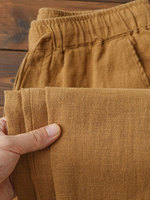 Casual Cotton Linen Chino Pants Men Wide Leg Lightweight Baggy Cotton Sweatpants Male Walking  Jogger Trousers Work