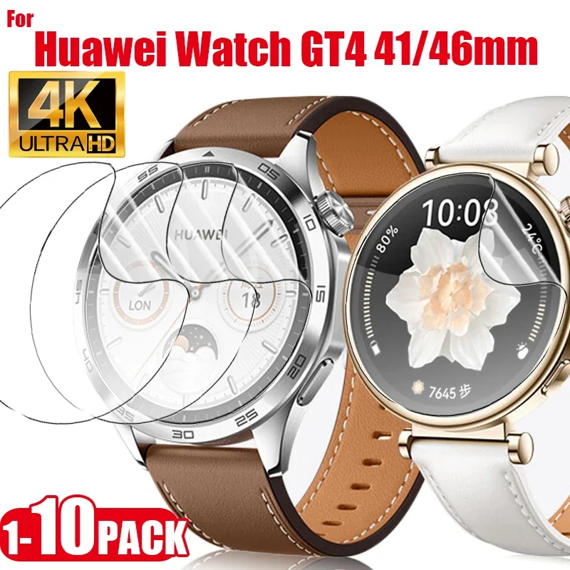 10-1pcs Soft Hydrogel Film for Huawei Watch GT4 46mm 41mm Screen Protectors Breakage-proof Protective Films for GT4 Not Glass