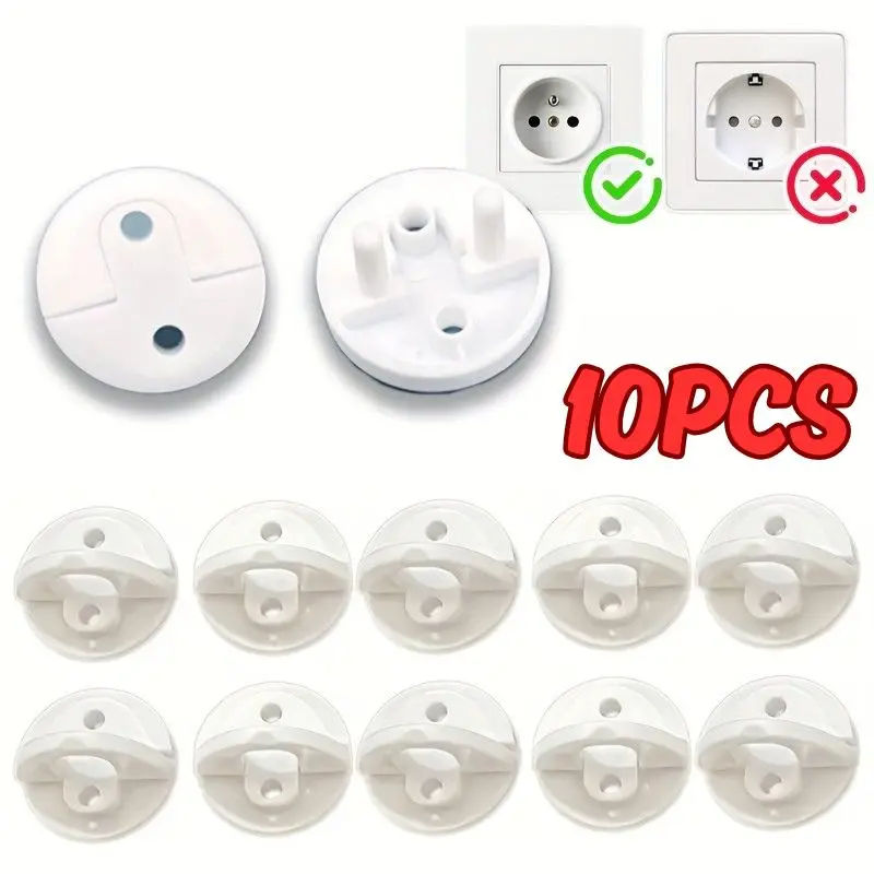 

10Pcs Baby French Anti Electric Socket Cover Child Safety European Regulations Socket Cover Power Supply Safety Cover Power Sock