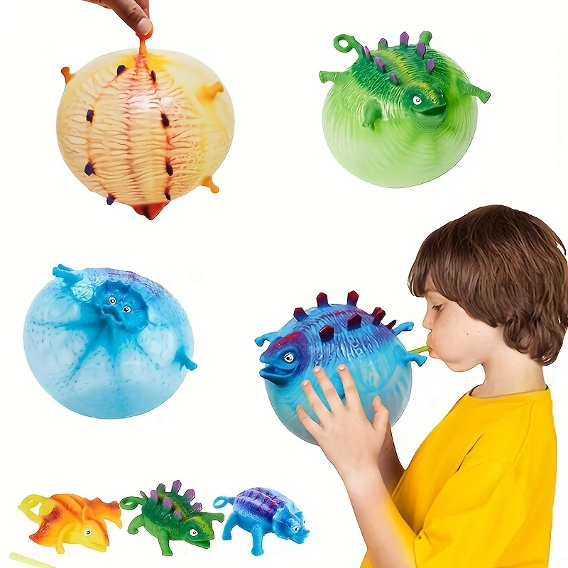 

Inflatable Dinosaur Animal Bouncy Ball Toy, Soft Air Filled Ball for Kids Outdoor Party Sports, Cute Fun Game Gift