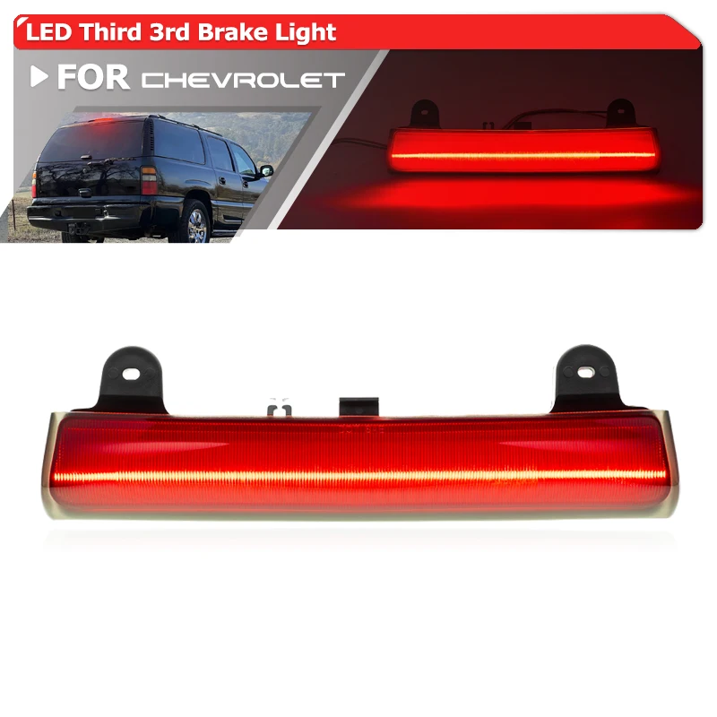Smoked 3rd Brake Light Replacement For Gen2 2000-2006 Chevrolet Tahoe GMC Yukon Suburban Yukon XL 1500 2500 LED Third Brake Lamp
