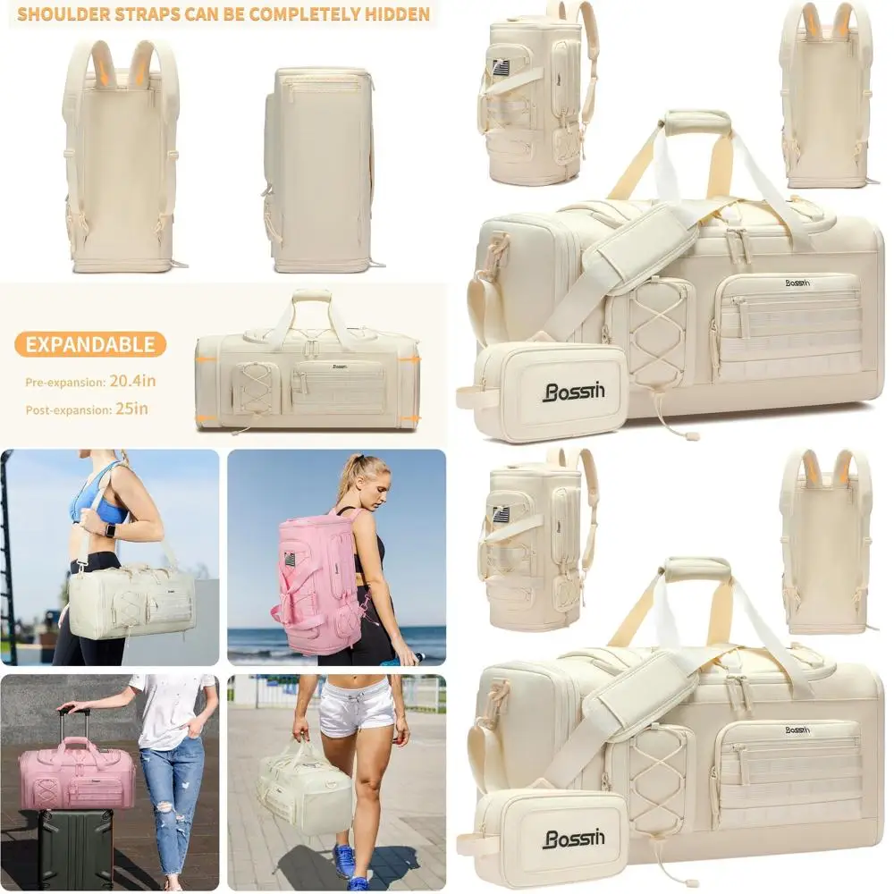 

45L Unisex Travel Sports Duffel Bag with Shoe Compartment for Gym and Weekend Trips