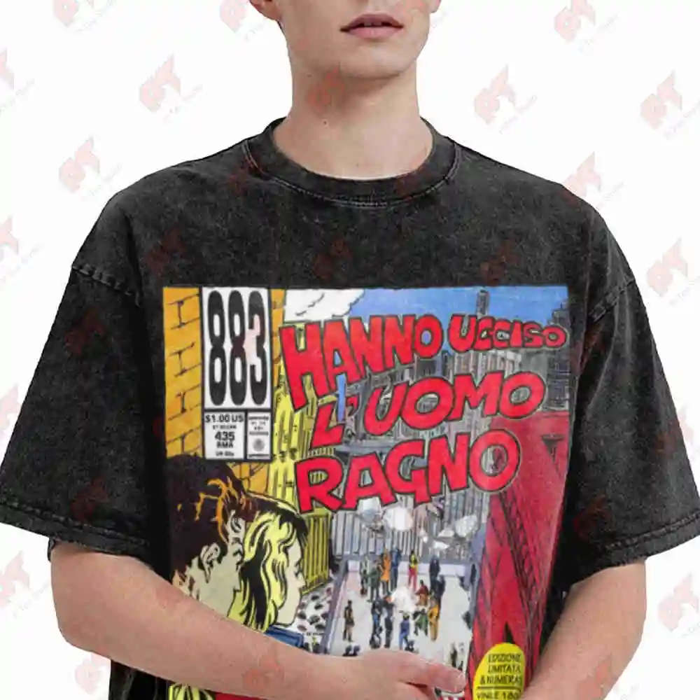 883 Italian Comic Magazine 80s 90s Vintage Washed Tee Pure Cotton T-Shirt