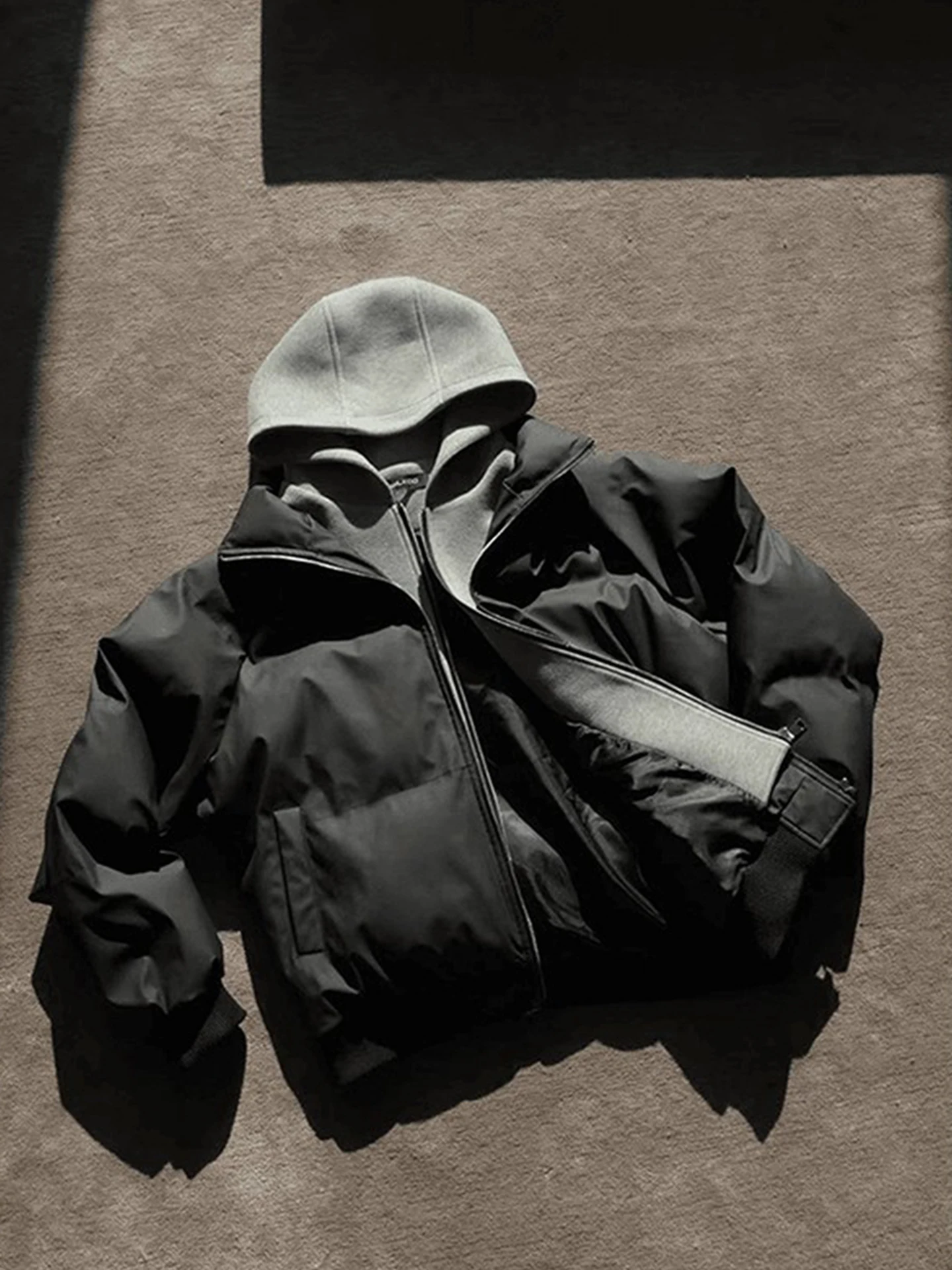 

Bla из искусственной кожи с капюшоном из тонкого хлопка, мужская зимняя теплая верхняя одежда высокого класса, повседневная длинная застежка-молния све