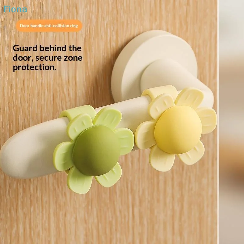 ✔Cute Flower Door Handle Silicone Protector Anti Collision Door Knob Cover Baby Safety Bumper For Home