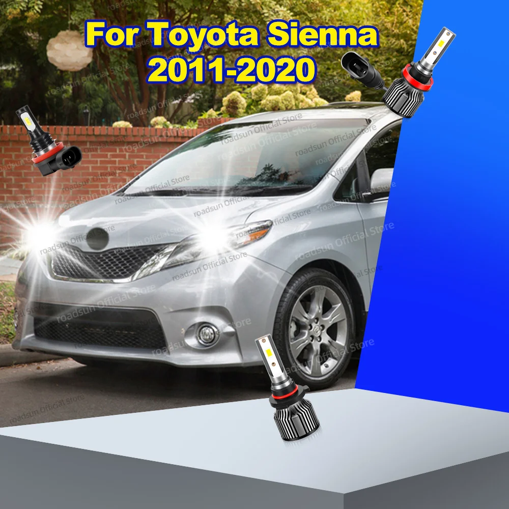 

2/6 шт. автомобильные фары, светодиодные лампы CANBUS 30000LM, противотуманные фары для Toyota Sienna 2011-2020 2012 2013 2014 2015 2016 2017 2018