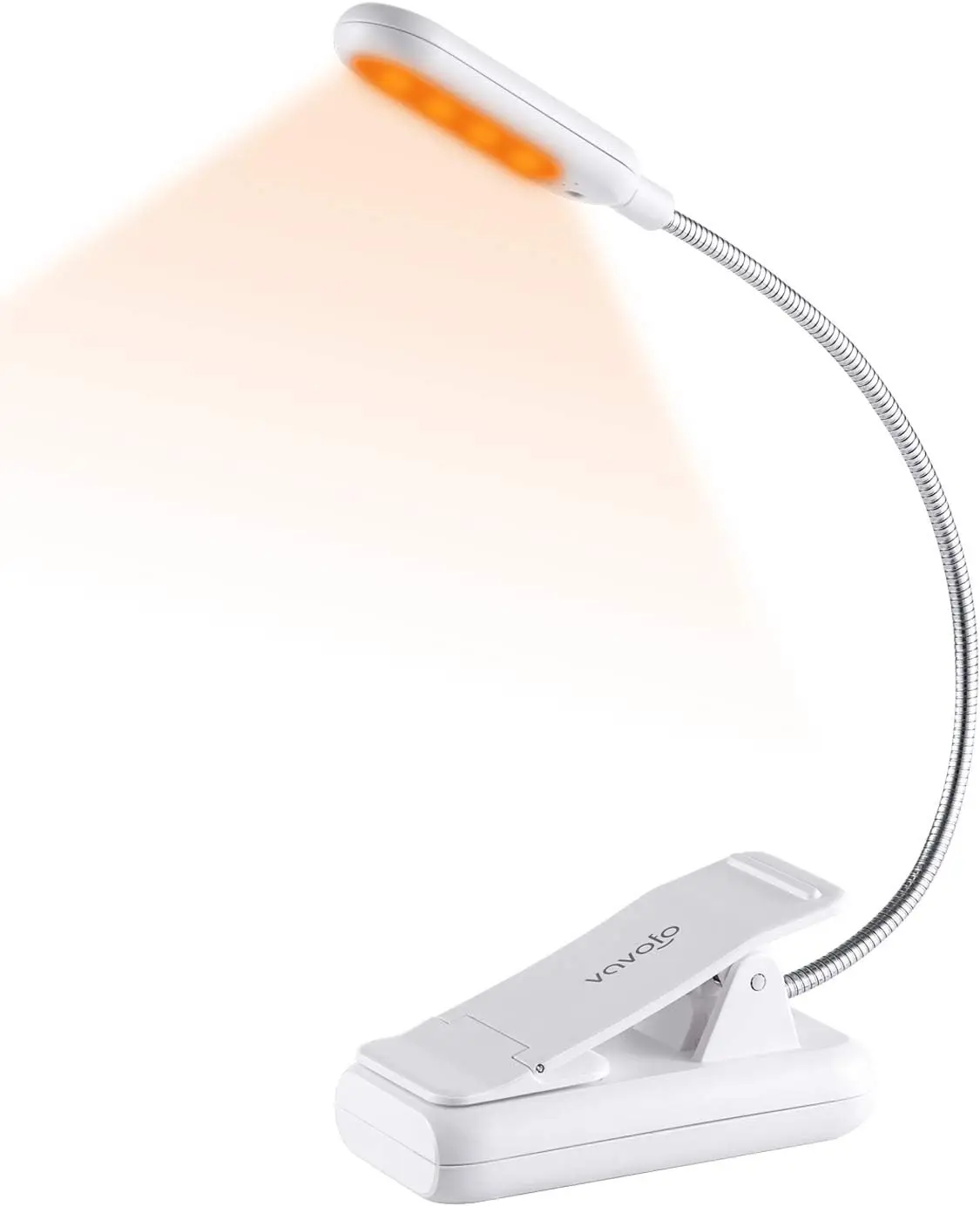 

Clip On Rechargeable Reading Light, 7 LEDs with 3 Color Temperatures 9 Brightness Levels Book Light for Reading in Bed with Power Indicator for Bookworms, Black (1-Pack)