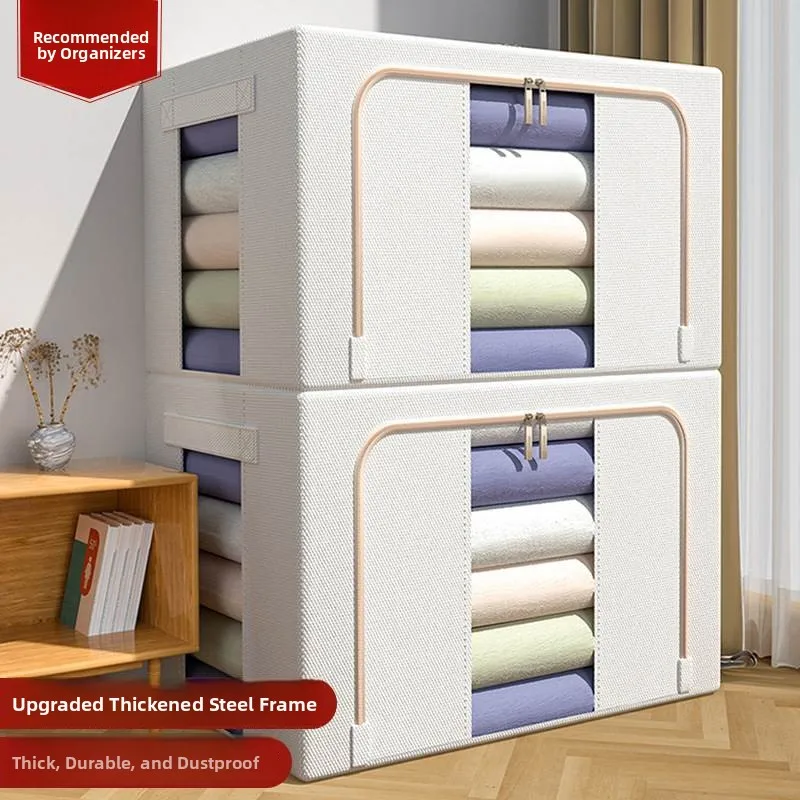 

Large Oxford Cloth Clothes Storage Box Home Use Thickened Fabric Art Transparent Waterproof Storage Box Banyan Box Wardrobe