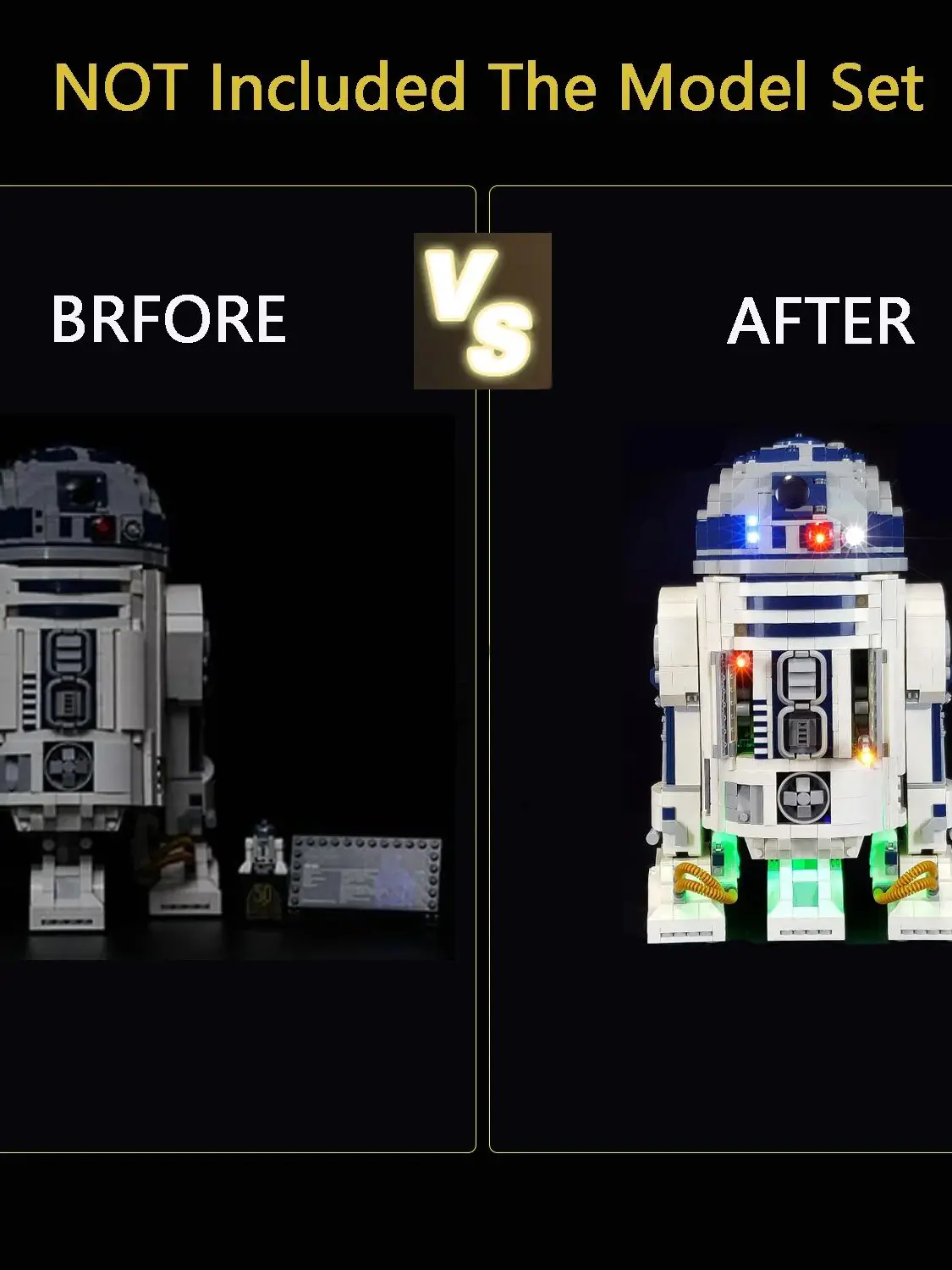 Kit d'éclairage LED blocs de construction pour Robot série Moive 75308 Classic r2d2, ensemble de blocs de construction, modèle (modèle non inclus des briques)