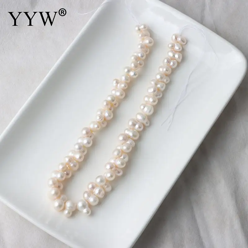 Natural Freshwater Pearls Loose Pearls Beads 9-10mm White Stacked Hole Zucchini Baroque Pearl DIY Material Jewelry Accessories