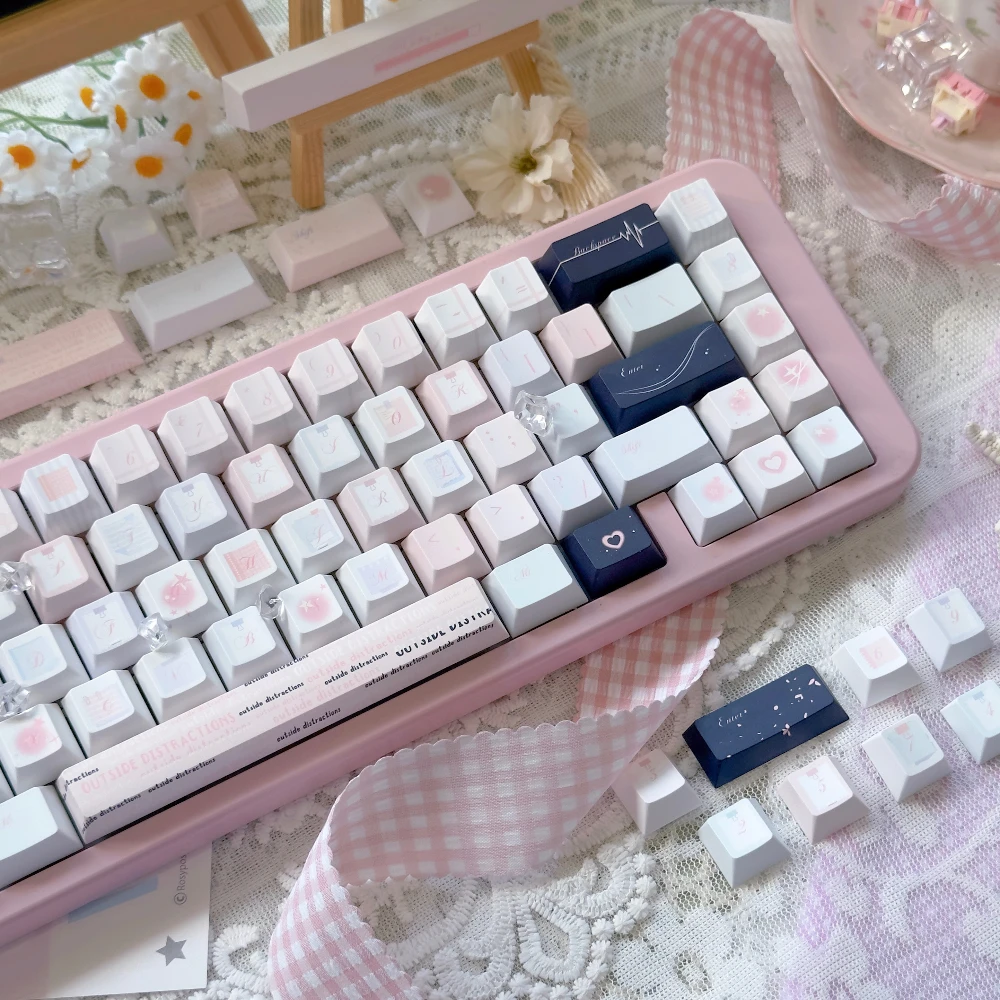 Wish Sticky Note Keycap Five-Sided Thermal Sublimation Pbt Material Cherry Personalized Keycap Set 128Keys